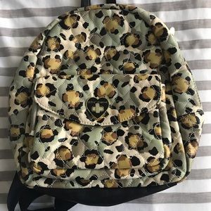 Betsey Johnson Leopard Embossed Mini Backpack